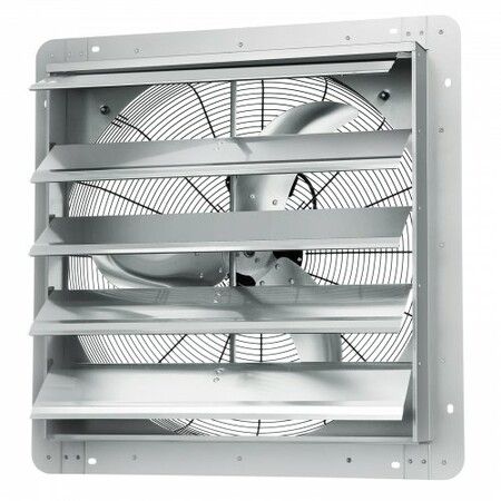 Shutter Exhaust Fan 610 mm High-speed 1400RPM 2892 CFM Aluminum Wall Mount Attic Fan with AC-motor Ventilation and Cooling for Greenhouses Garages