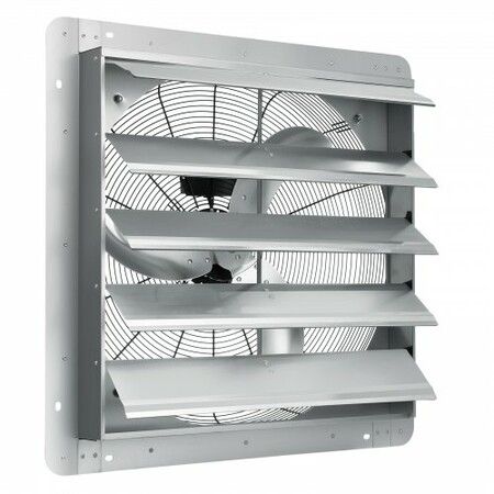 Shutter Exhaust Fan 610 mm High-speed 1400RPM 2892 CFM Aluminum Wall Mount Attic Fan with AC-motor Ventilation and Cooling for Greenhouses Garages