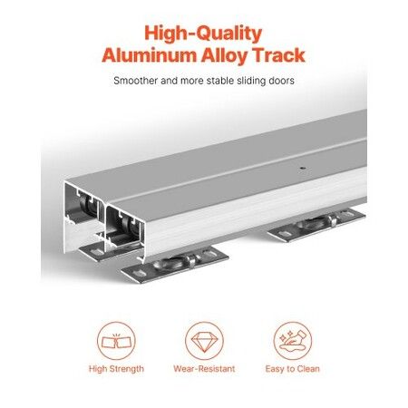 Bypass Door Hardware 1.83m Bypass Closet Door Track Kit for 2 Door System