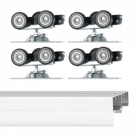 Bypass Door Hardware 1.83m Bypass Closet Door Track Kit for 2 Door System