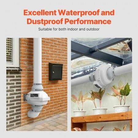 6 inches to 4.5 inches Radon Mitigation Fan System Kit Quiet 380 CFM Inline Duct Fan