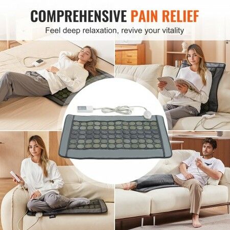 Far Infrared Heating Pad 48 Natural Jade & 24 Tourmaline Stone Heating Pad