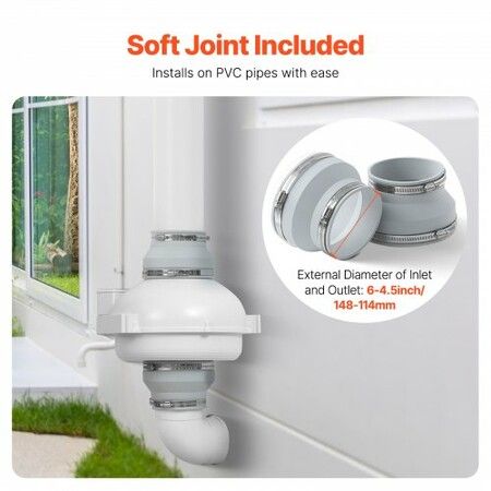 4 inches to 4.5 inches Radon Mitigation Fan System Quiet 380CFM Inline Duct Waterproof