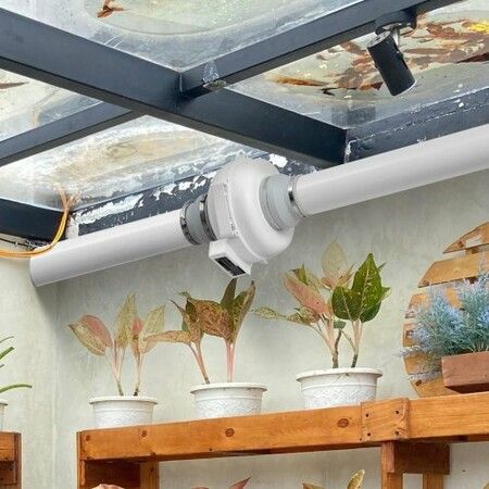 4 inches to 4.5 inches Radon Mitigation Fan System Quiet 380CFM Inline Duct Waterproof
