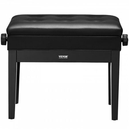 Adjustable Piano Keyboard Bench Storage Padded Seat Wooden Bookcase Stool