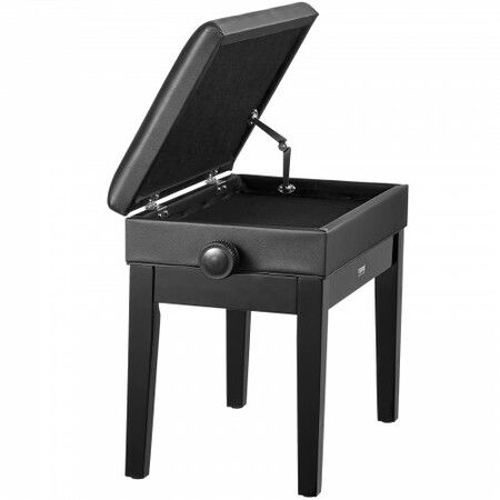 Adjustable Piano Keyboard Bench Storage Padded Seat Wooden Bookcase Stool