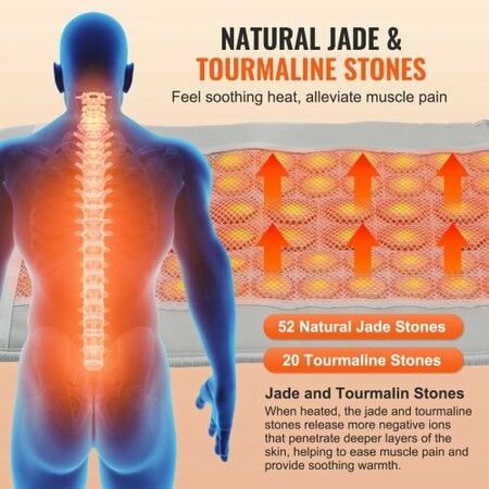 Far Infrared Heating Pad 52 Natural Jade & 20 Tourmaline Stone Heating Pad