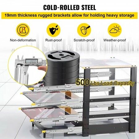 Drawer Slide with Lock Drawer Slide 121.9cm Ball Bear 225kg Full Extension