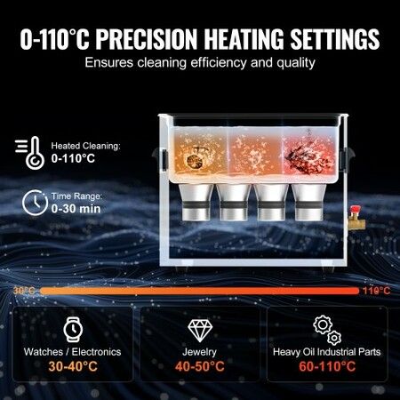 10L Ultrasonic Cleaner with Heater Timer & Basket Digital Sonic Machine