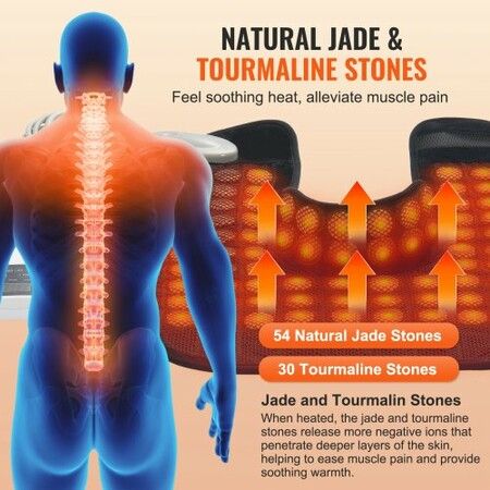 Far Infrared Heating Pad 54 Natural Jade & 30 Tourmaline Stone Heating Pad