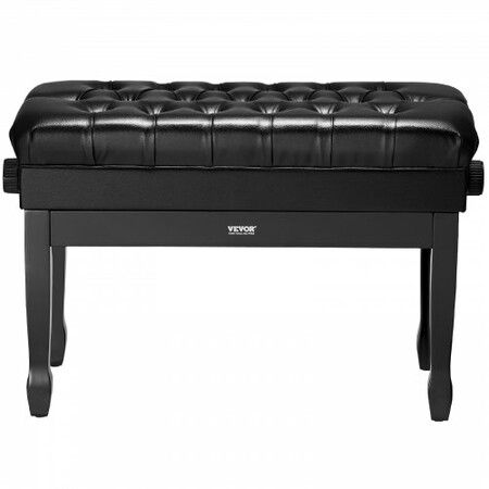 Adjustable Piano Keyboard Bench Storage Padded Seat Wooden Bookcase Stool