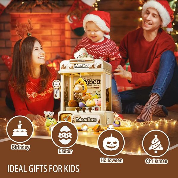 Bears Claw Machine for Kids, Mini Arcade Vending Machine with 20 Toys and 10 Twisted Eggs Refill Inside, Kids Claw Machine Prizes Dispenser