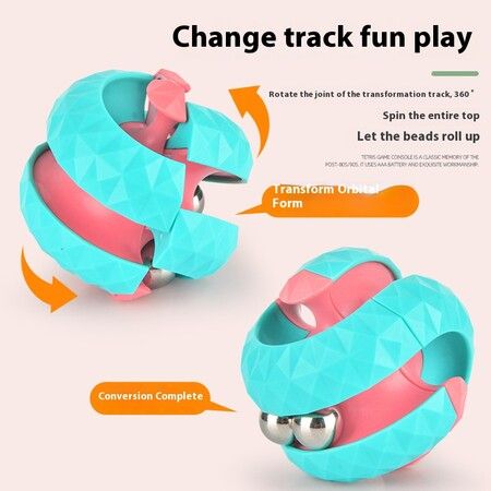 Pink Unique Orbit Ball Toy Spinning Toy Novelty Track Pinball Finger Spinner Creative Decompression Toys Puzzle Games as Stress Relief Gifts