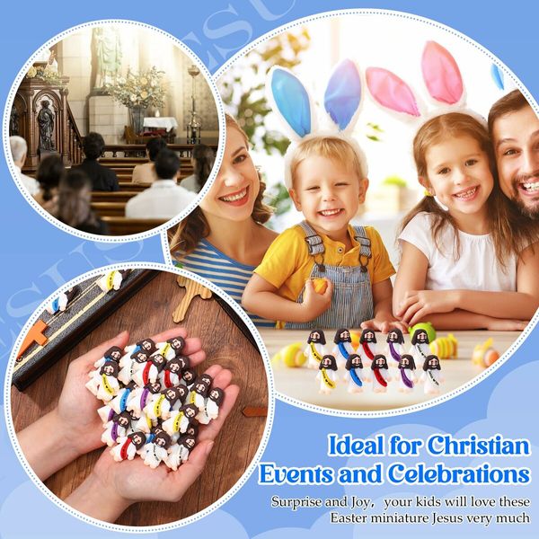 25 Pcs Little Jesus Figures Original Design Jesus Love You Mini Rubber Jesus Toys to Hide and Seek Religious Party Favors Sunday School Baptism Gifts