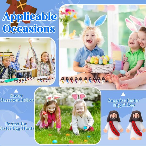 25 Pcs Little Jesus Figures Original Design Jesus Love You Mini Rubber Jesus Toys to Hide and Seek Religious Party Favors Sunday School Baptism Gifts