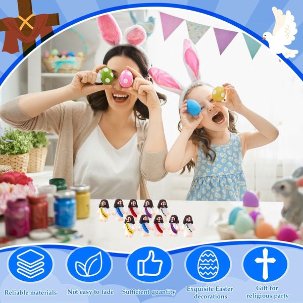 25 Pcs Little Jesus Figures Original Design Jesus Love You Mini Rubber Jesus Toys to Hide and Seek Religious Party Favors Sunday School Baptism Gifts
