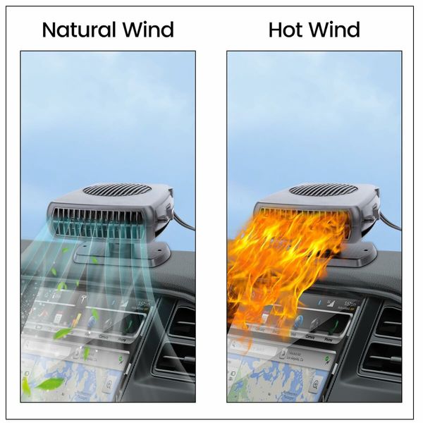 Car Heater,Portable Electronic Auto Fan Heater 12V 200W 2 in 1 Heating/Cooling Function Fast Heating Car Defrost Defogger