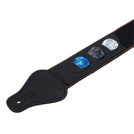 Guitar Strap, Soft Cotton Straps With 3 Pick Holders, Button Headstock Adaptor, 1 Pair Locks and 3 Picks Set For Electric or Acoustic Guitar
