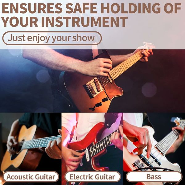 Guitar Strap, Acoustic Electric Guitar Straps,Bass Guitar Strap with 3 Guitar Picks Holder Ends
