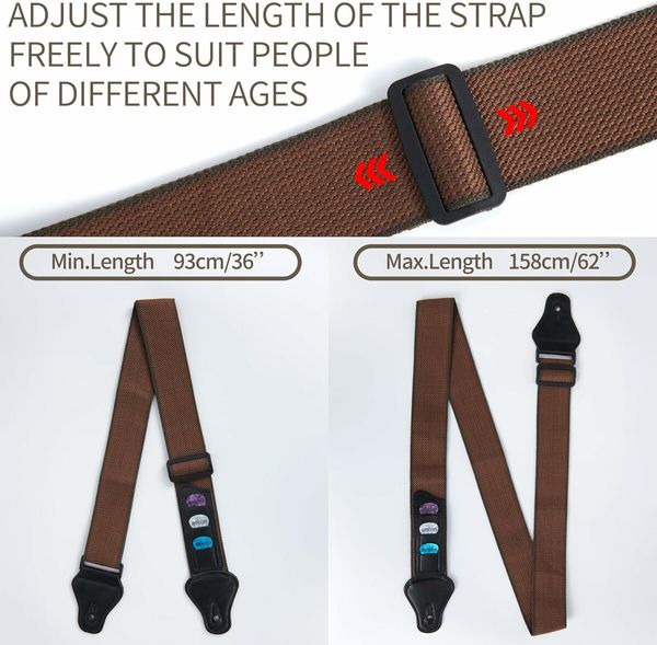 Guitar Strap, 5 Pack Acoustic Electric Bass Guitar Straps