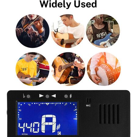 Metronome Tuner for All Instruments, Guitar, Bass, Violin, Ukulele, Trumpet, Chromatic, Clarinet, Flute, 3 in 1 Digital Metronome with Tuner, Metronome