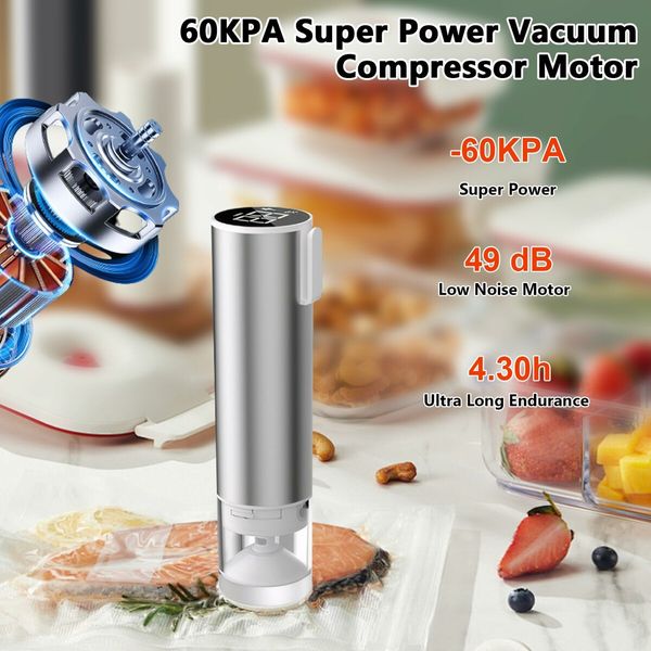 Electric Handheld Rechargeable  Vacuum Sealer,4-in-1 Compact  Portable Food Vacuum Sealer Machine, Small Vacuum Sealer for Travel, Food Storage