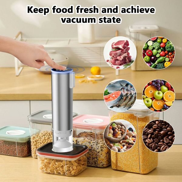 Electric Handheld Rechargeable  Vacuum Sealer,4-in-1 Compact  Portable Food Vacuum Sealer Machine, Small Vacuum Sealer for Travel, Food Storage