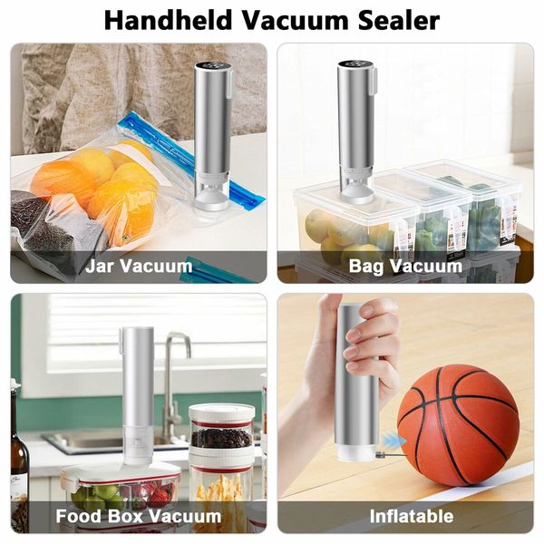 Electric Handheld Rechargeable  Vacuum Sealer,4-in-1 Compact  Portable Food Vacuum Sealer Machine, Small Vacuum Sealer for Travel, Food Storage