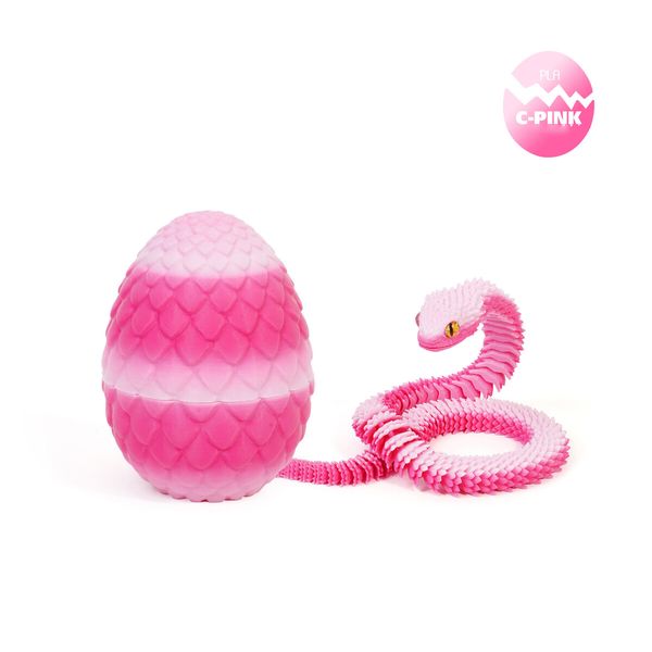 Pink 3D Printed Viper Dragon Egg Set Movable Joint Toy Popular Easter Gift for Children