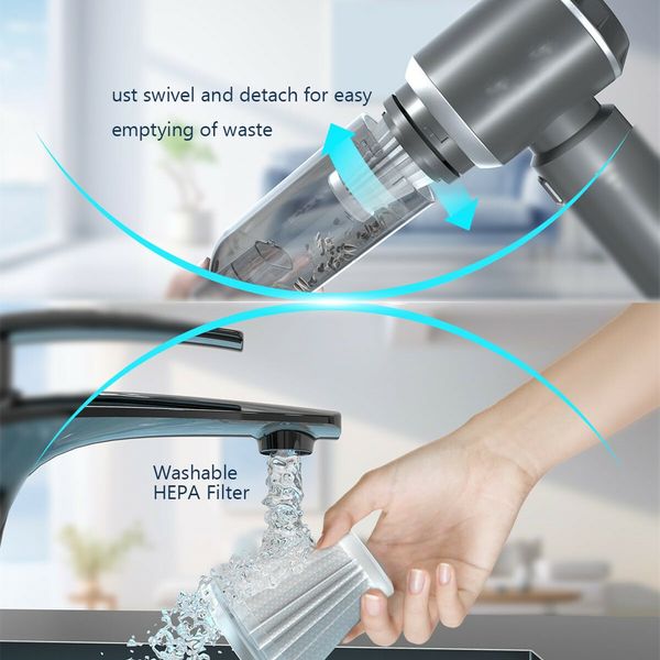 Car Vacuum Cleaner,Handheld Cordless Vacuum Cleaner For Car,4-in-1 16000PA High Power Portable Rechargeable Cleaner with Brushless Motor-Grey