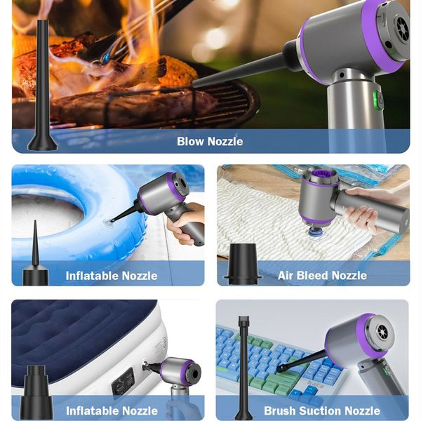 Car Vacuum Cleaner,Handheld Cordless Vacuum Cleaner For Car,4-in-1 16000PA High Power Portable Rechargeable Cleaner with Brushless Motor-Purple
