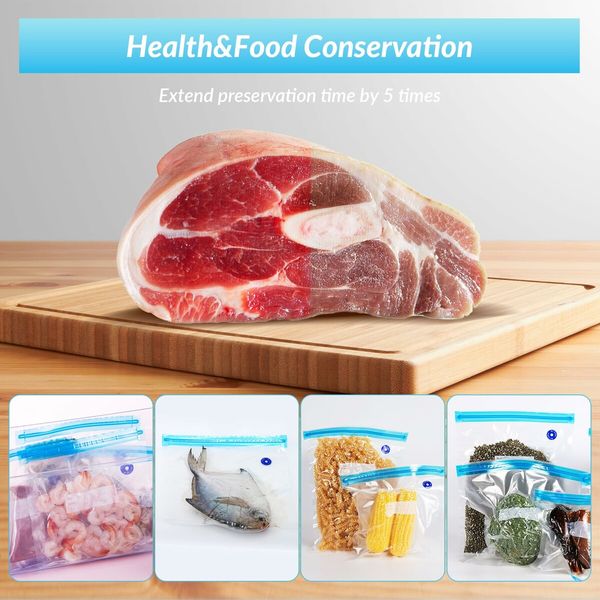 Portable Handheld Food Vacuum Sealer with 10pcs Reusable Vacuum Bags,Food Preservation Fresh & Save, Mini Vacuum Sealer Machine