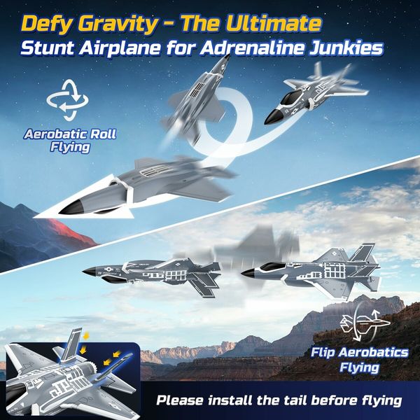 F35 4 Channel Brushless RC Plane,Remote Control Airplane Ducted Fans Fighter Jet,2.4GHz 6-axis Gyro Stabilizer RTF Hobby Glider Aircraft Plane