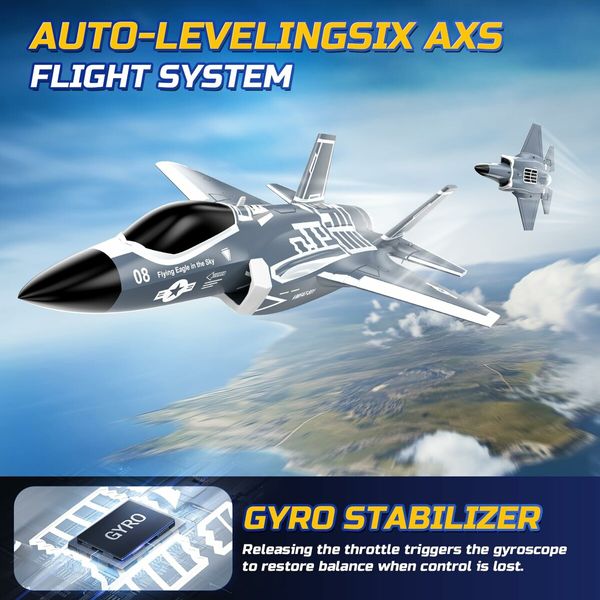 F35 4 Channel Brushless RC Plane,Remote Control Airplane Ducted Fans Fighter Jet,2.4GHz 6-axis Gyro Stabilizer RTF Hobby Glider Aircraft Plane