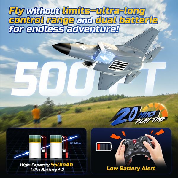 F35 4 Channel Brushless RC Plane,Remote Control Airplane Ducted Fans Fighter Jet,2.4GHz 6-axis Gyro Stabilizer RTF Hobby Glider Aircraft Plane