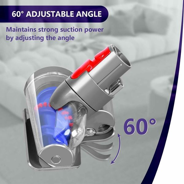 Mini Motorized Tool Brush Head Compatible with Dyson V7 V8 Cyclone V10 V11 V15, Anti-Tangle Replacement Head Suitable for Long Hair and Pet Hair