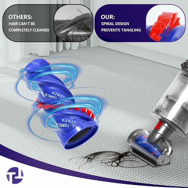 Mini Motorized Tool Brush Head Compatible with Dyson V7 V8 Cyclone V10 V11 V15, Anti-Tangle Replacement Head Suitable for Long Hair and Pet Hair