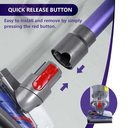 Mini Motorized Tool Brush Head Compatible with Dyson V7 V8 Cyclone V10 V11 V15, Anti-Tangle Replacement Head Suitable for Long Hair and Pet Hair