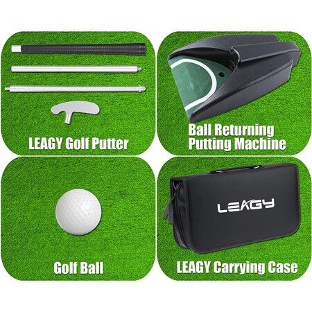 Portable Golf Putter Travel Practice Putting Set with Case Indoor Outdoor Yard, Golfer Kids Toy Indoor Golf Games Set