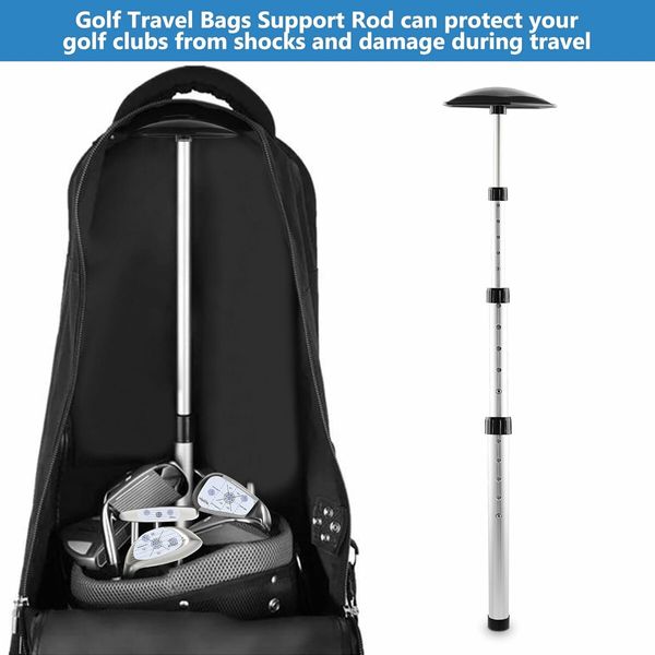 Golf Travel Bag Support Pole, Anti Impact Golf Club Protector Support Golf Travel Bag Cover and Aluminum Alloy Golf Rod Stick to Protect Golf Clubs, White