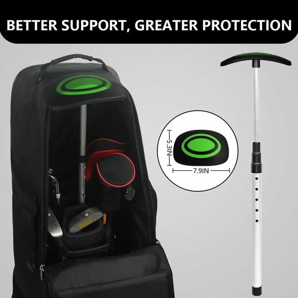 Golf Travel Bag Support System, Golf Club Travel Protection Kit, Green