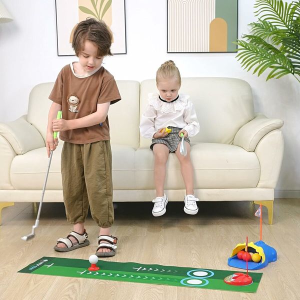 Kids Golf Set for 3 4 5 6 7 Years Old Boys Girls, Toddler Golf Clubs Set with Automatic Ball Returner
