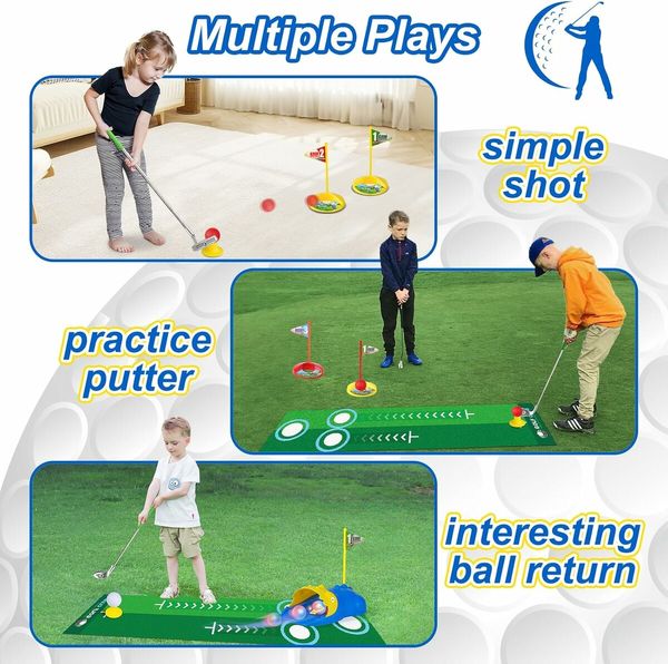 Kids Golf Set for 3 4 5 6 7 Years Old Boys Girls, Toddler Golf Clubs Set with Automatic Ball Returner