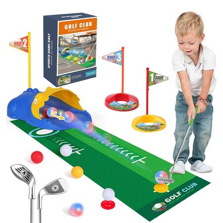 Kids Golf Set for 3 4 5 6 7 Years Old Boys Girls, Toddler Golf Clubs Set with Automatic Ball Returner