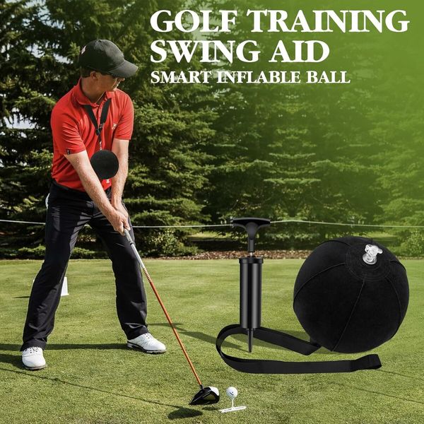 Golf Training Ball, Golf Smart Ball Golf Training Aid Inflatable Swing Training Ball with Inflator Pump