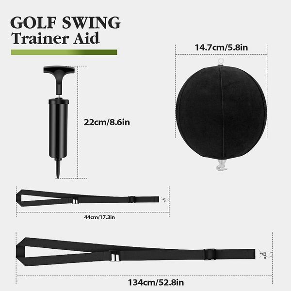 Golf Training Ball, Golf Smart Ball Golf Training Aid Inflatable Swing Training Ball with Inflator Pump