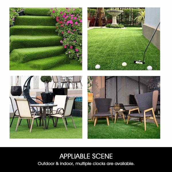 2x25m Artificial Grass Synthetic Turf Fake Imitation False Faux Green Lawn Roll 10mm Child Pet Friendly for Backyard Balcony Garden Patio