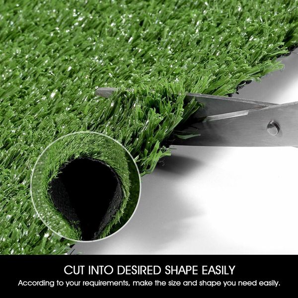 2x25m Artificial Grass Synthetic Turf Fake Imitation False Faux Green Lawn Roll 10mm Child Pet Friendly for Backyard Balcony Garden Patio