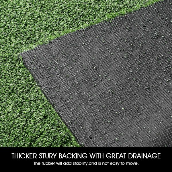 2x25m Artificial Grass Synthetic Turf Fake Imitation False Faux Green Lawn Roll 10mm Child Pet Friendly for Backyard Balcony Garden Patio
