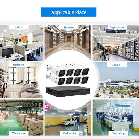 4K 8CH H.265 PoE Surveillance CCTV Security Camera System with intelligent Detection, Audio input and Output